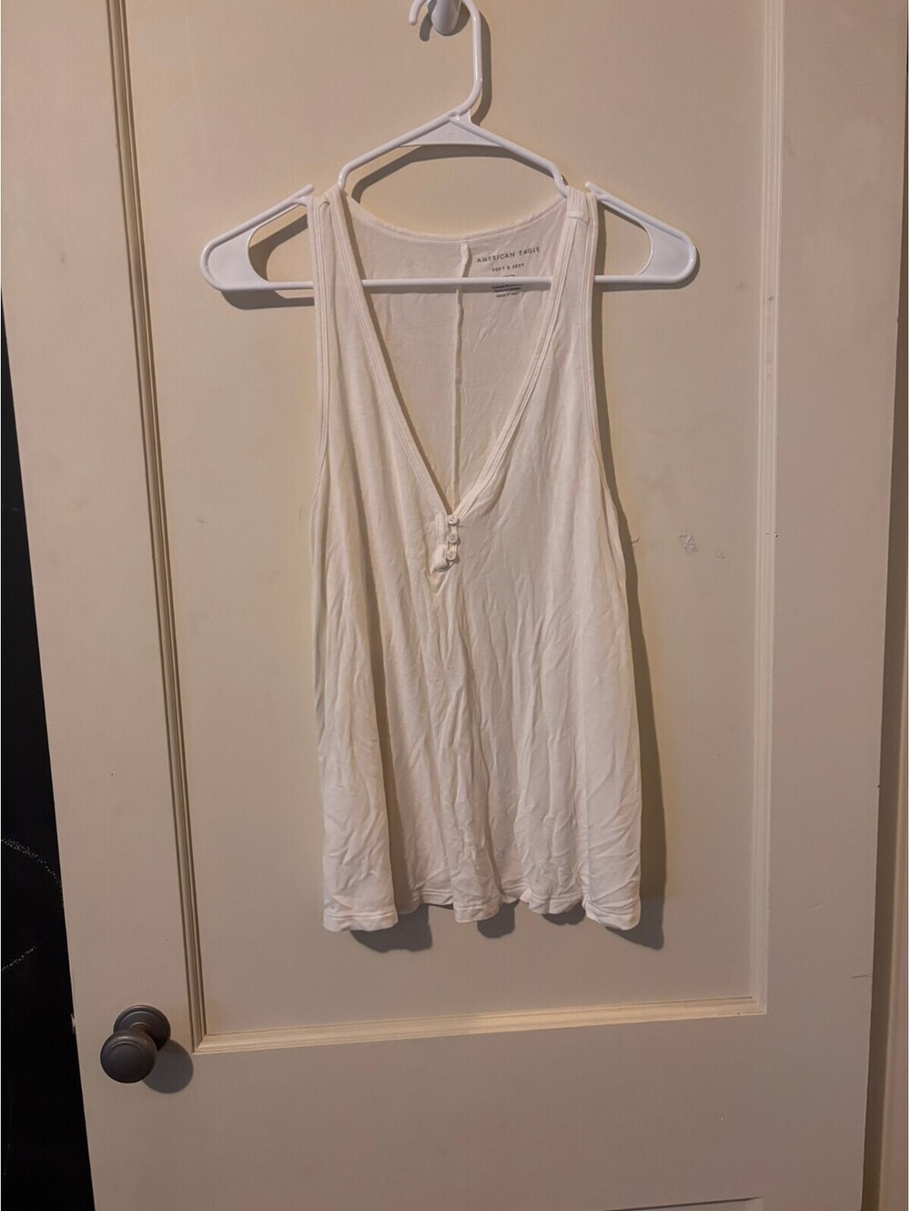 American Eagle Soft & Sexy White Sleeveless Tank Top, Size Small